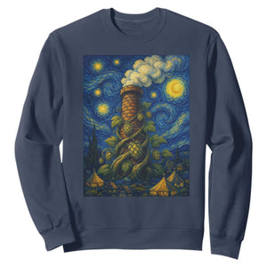 Starry Night Hops Brewery Sweatshirt Vintage Hops Beer Lover Painterly