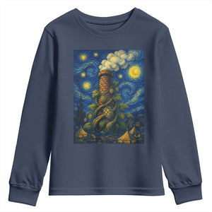 Starry Night Hops Brewery Youth Sweatshirt Vintage Hops Beer Lover Painterly