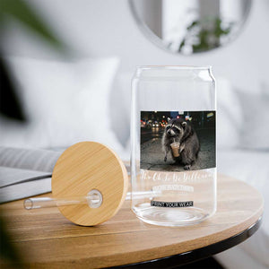 Its Ok To Be Different Jimothy Raccoon Glass Can Funny Short Spine Wildlife