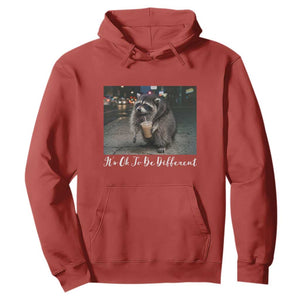 Its Ok To Be Different Jimothy Raccoon Hoodie Funny Short Spine Wildlife