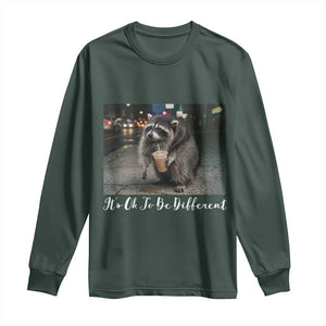 Its Ok To Be Different Jimothy Raccoon Long Sleeve Shirt Funny Short Spine Wildlife