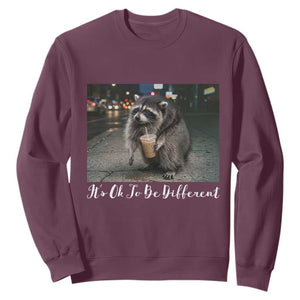 Its Ok To Be Different Jimothy Raccoon Sweatshirt Funny Short Spine Wildlife