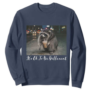 Its Ok To Be Different Jimothy Raccoon Sweatshirt Funny Short Spine Wildlife