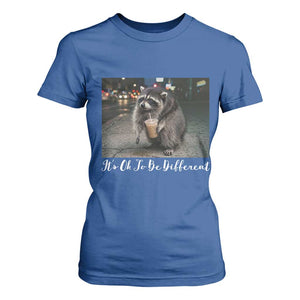 Its Ok To Be Different Jimothy Raccoon T Shirt For Women Funny Short Spine Wildlife