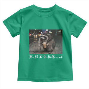 Its Ok To Be Different Jimothy Raccoon Toddler T Shirt Funny Short Spine Wildlife