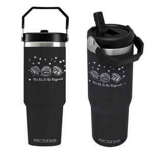 Its Ok To Be Different Jimothy Raccoon Flip Straw Tumbler Cute Trash Panda Viral Animal Lover Gift