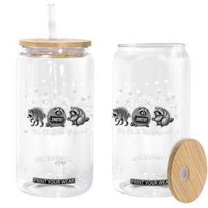 Its Ok To Be Different Jimothy Raccoon Glass Can Cute Trash Panda Viral Animal Lover Gift