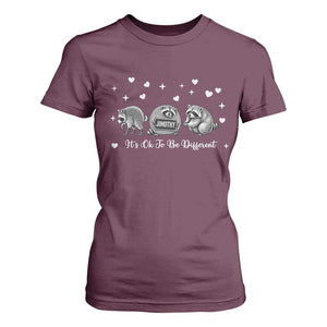 Its Ok To Be Different Jimothy Raccoon T Shirt For Women Cute Trash Panda Viral Animal Lover Gift