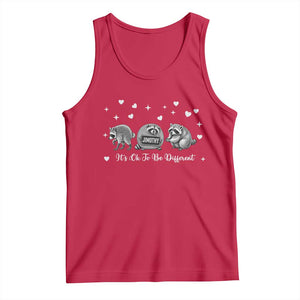 Its Ok To Be Different Jimothy Raccoon Tank Top Cute Trash Panda Viral Animal Lover Gift