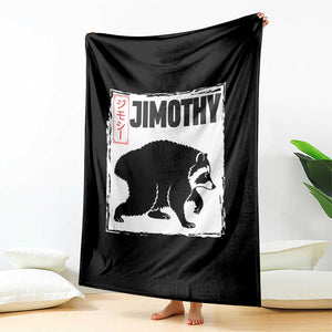 Jimothy The Raccoon Throw Blanket Japanese Style Trash Panda Graphic