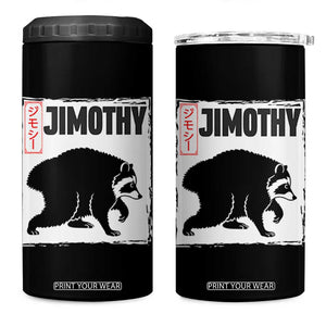 Jimothy The Raccoon 4 in 1 Can Cooler Tumbler Japanese Style Trash Panda Graphic