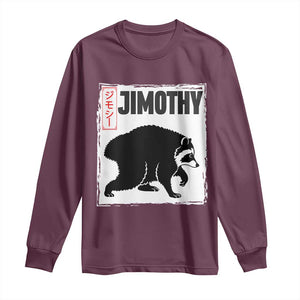 Jimothy The Raccoon Long Sleeve Shirt Japanese Style Trash Panda Graphic