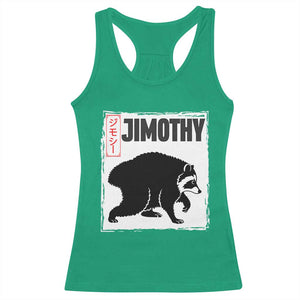 Jimothy The Raccoon Racerback Tank Top Japanese Style Trash Panda Graphic