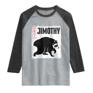 Jimothy The Raccoon Raglan Shirt Japanese Style Trash Panda Graphic