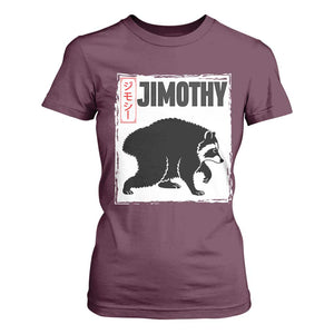 Jimothy The Raccoon T Shirt For Women Japanese Style Trash Panda Graphic
