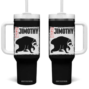 Jimothy The Raccoon Tumbler With Handle Japanese Style Trash Panda Graphic