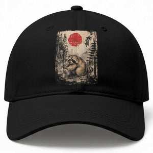 Vintage Japanese Ukiyoe Raccoon Baseball Cap Seattle Short Spine Trash Panda