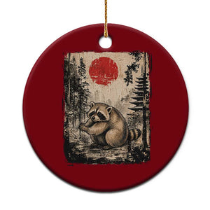 Vintage Japanese Ukiyoe Raccoon Ceramic Ornament Seattle Short Spine Trash Panda