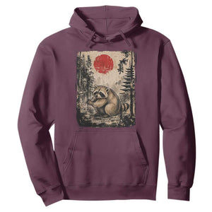 Vintage Japanese Ukiyoe Raccoon Hoodie Seattle Short Spine Trash Panda
