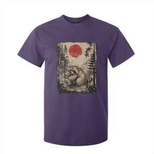 Vintage Japanese Ukiyoe Raccoon T Shirt For Kid Seattle Short Spine Trash Panda