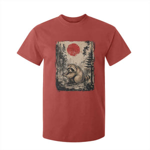 Vintage Japanese Ukiyoe Raccoon T Shirt For Kid Seattle Short Spine Trash Panda