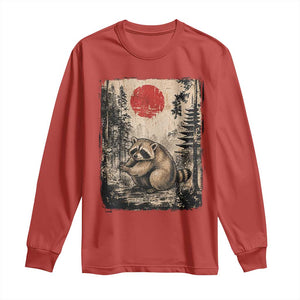 Vintage Japanese Ukiyoe Raccoon Long Sleeve Shirt Seattle Short Spine Trash Panda