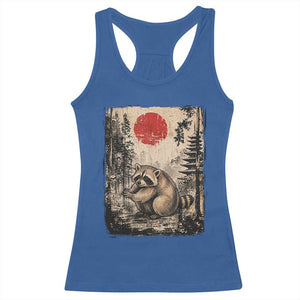 Vintage Japanese Ukiyoe Raccoon Racerback Tank Top Seattle Short Spine Trash Panda