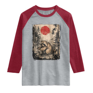 Vintage Japanese Ukiyoe Raccoon Raglan Shirt Seattle Short Spine Trash Panda