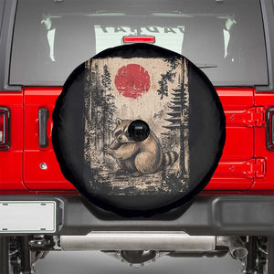Vintage Japanese Ukiyoe Raccoon Spare Tire Cover Seattle Short Spine Trash Panda