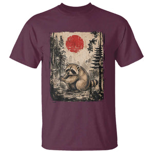 Vintage Japanese Ukiyoe Raccoon T Shirt Seattle Short Spine Trash Panda