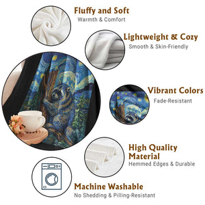 Seattle Trash Panda Starry Night Graphic Throw Blanket Funny Short King Raccoon