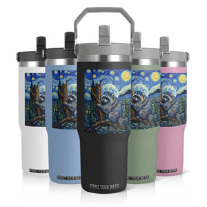 Seattle Trash Panda Starry Night Graphic Flip Straw Tumbler Funny Short King Raccoon