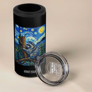 Seattle Trash Panda Starry Night Graphic 4 in 1 Can Cooler Tumbler Funny Short King Raccoon