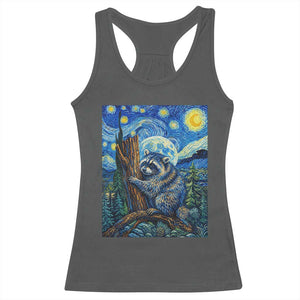Seattle Trash Panda Starry Night Graphic Racerback Tank Top Funny Short King Raccoon