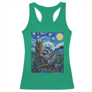 Seattle Trash Panda Starry Night Graphic Racerback Tank Top Funny Short King Raccoon