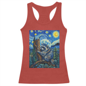 Seattle Trash Panda Starry Night Graphic Racerback Tank Top Funny Short King Raccoon