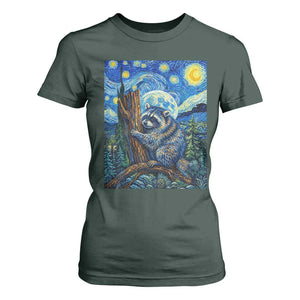 Seattle Trash Panda Starry Night Graphic T Shirt For Women Funny Short King Raccoon