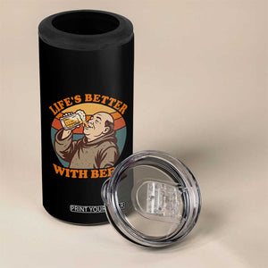 Funny Craft Beer Drinker Monks 4 in 1 Can Cooler Tumbler Lifes Better With Beer