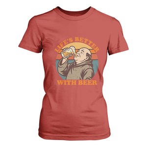 Funny Craft Beer Drinker Monks T Shirt For Women Lifes Better With Beer