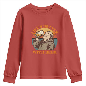 Funny Craft Beer Drinker Monks Youth Sweatshirt Lifes Better With Beer