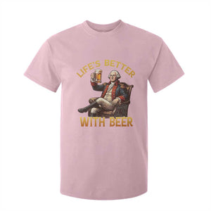 George Washington Lifes Better With Beer T Shirt For Kid Funny Founding Father Beer Lover