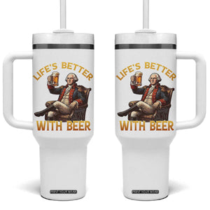 George Washington Lifes Better With Beer Tumbler With Handle Funny Founding Father Beer Lover