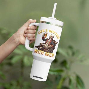 George Washington Lifes Better With Beer Tumbler With Handle Funny Founding Father Beer Lover