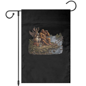 Funny Wolpertinger Bigfoot Fishing Garden Flag Beer Drinking Cryptid Fisherman Gift