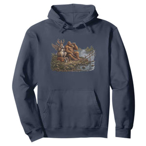 Funny Wolpertinger Bigfoot Fishing Hoodie Beer Drinking Cryptid Fisherman Gift