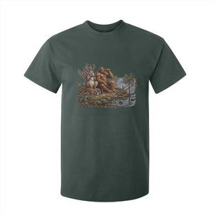 Funny Wolpertinger Bigfoot Fishing T Shirt For Kid Beer Drinking Cryptid Fisherman Gift