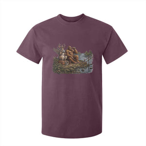 Funny Wolpertinger Bigfoot Fishing T Shirt For Kid Beer Drinking Cryptid Fisherman Gift