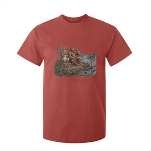 Funny Wolpertinger Bigfoot Fishing T Shirt For Kid Beer Drinking Cryptid Fisherman Gift