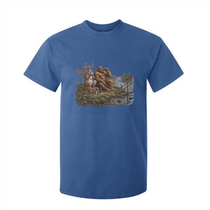 Funny Wolpertinger Bigfoot Fishing T Shirt For Kid Beer Drinking Cryptid Fisherman Gift