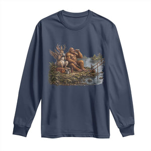 Funny Wolpertinger Bigfoot Fishing Long Sleeve Shirt Beer Drinking Cryptid Fisherman Gift